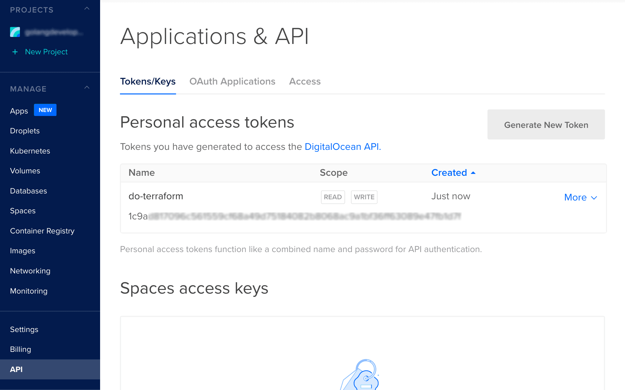 DigitalOcean Access Token