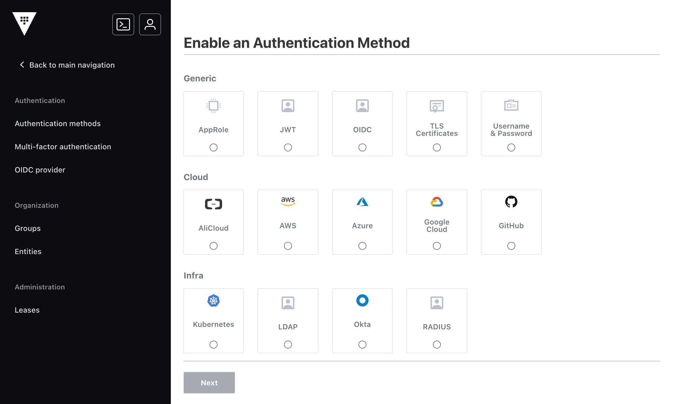 Access view focused on Enable new method